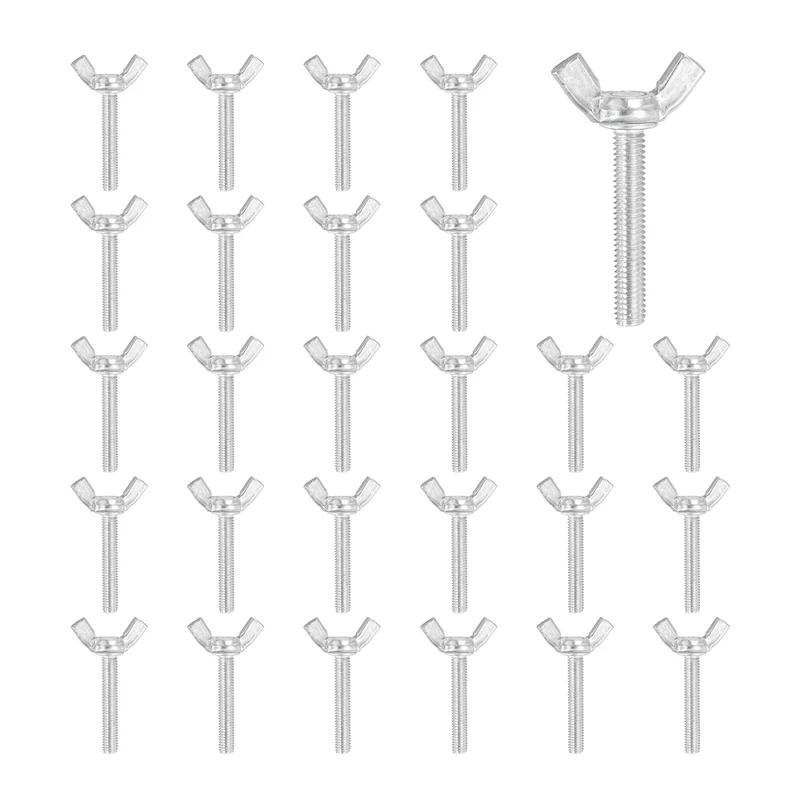 40 Pcs M5x30mm Wing Butterfly Screw Bolts, Carbon Steel Zinc Plated Wing Bolt