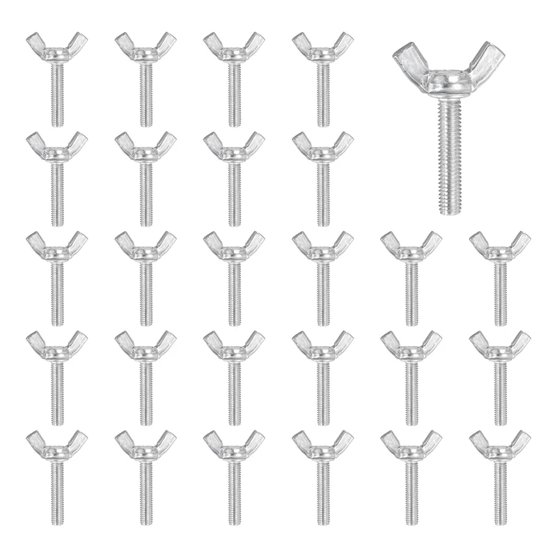 40 Pcs M5x25mm Wing Butterfly Screw Bolts, Carbon Steel Zinc Plated Wing Bolt
