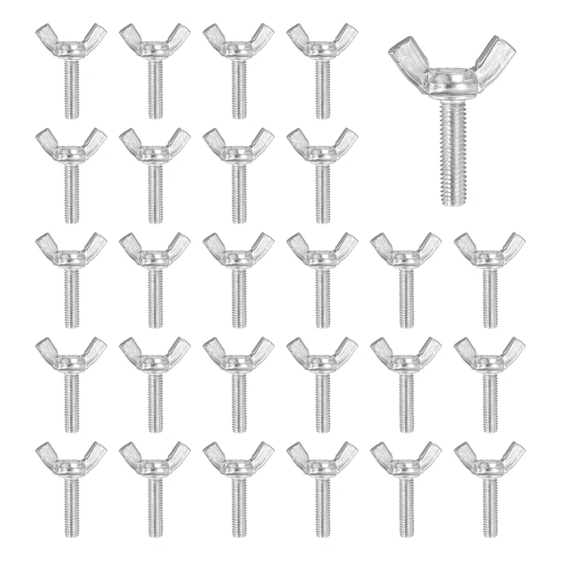 40 Pcs M5x20mm Wing Butterfly Screw Bolts, Carbon Steel Zinc Plated Wing Bolt