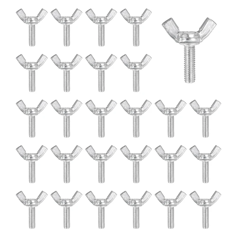 40 Pcs M5x16mm Wing Butterfly Screw Bolts, Carbon Steel Zinc Plated Wing Bolt