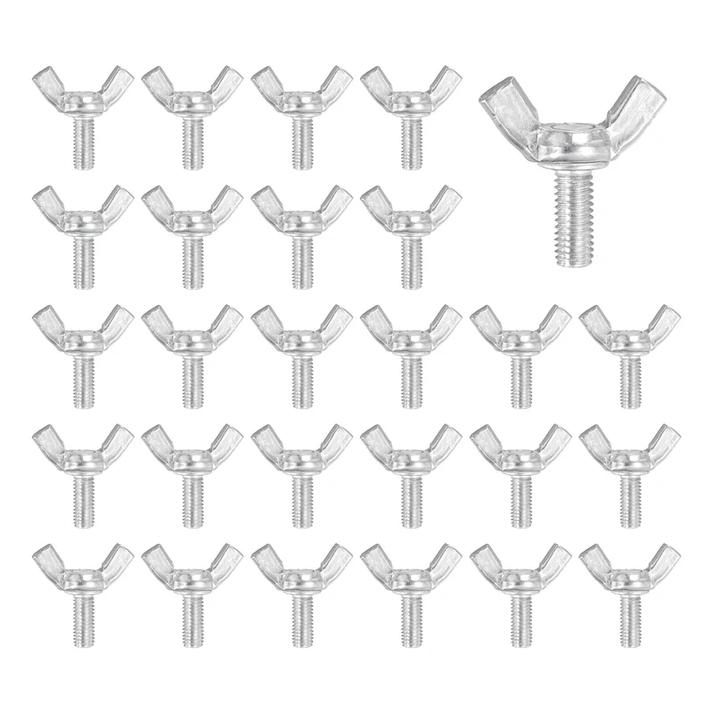 40 Pcs M5x12mm Wing Butterfly Screw Bolts, Carbon Steel Zinc Plated Wing Bolt