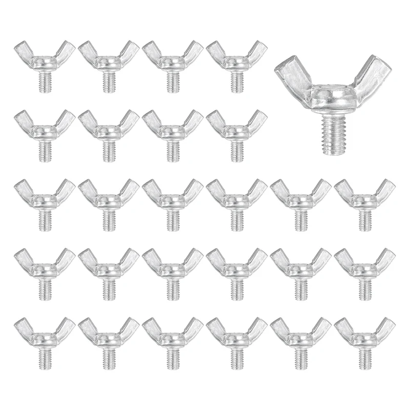 40 Pcs M5x8mm Wing Butterfly Screw Bolts, Carbon Steel Zinc Plated Wing Bolt