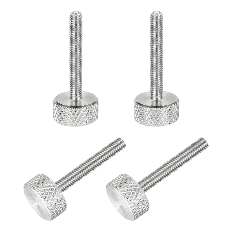 4 Pcs M3x20mm Flat Head Knurled Thumb Screws for Graphics Card, Silver