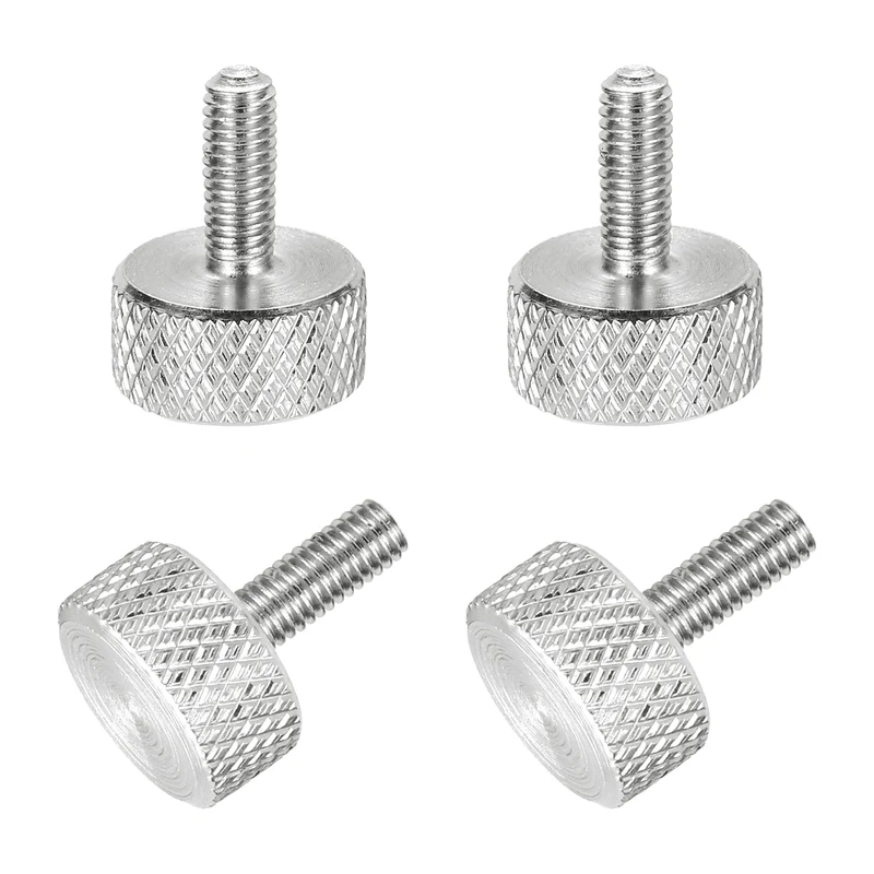 4 Pcs M3x8mm Flat Head Knurled Thumb Screws for Graphics Card, Silver