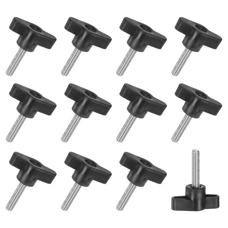 12-Pack Thumb Screws, M6x20mm Tee Wing Knobs, 304 Stainless Steel T Handles Knob