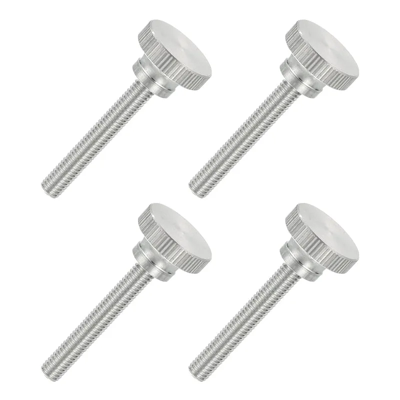 4 PCS M6 x 40mm Flat Knurled Head Thumb Screws for Household Appliances