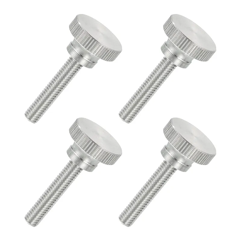 4 PCS M6 x 30mm Flat Knurled Head Thumb Screws for Household Appliances