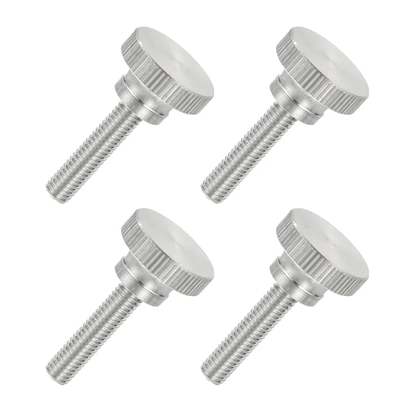 4Pcs M6 x 25mm Flat Knurled Head Thumb Screws for Household Appliances