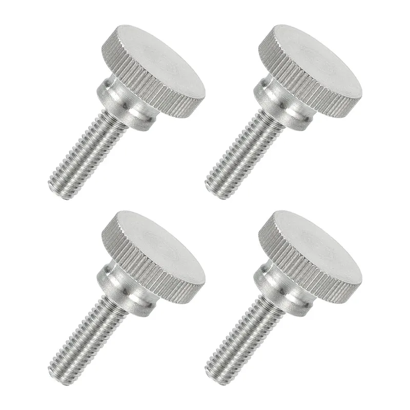 4PCS M6 x 20mm Flat Knurled Head Thumb Screws for Household Appliances
