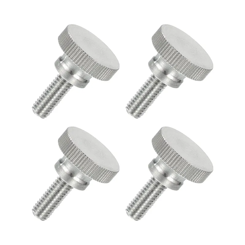 4PCS M6 x 16mm Flat Knurled Head Thumb Screws for Household Appliances