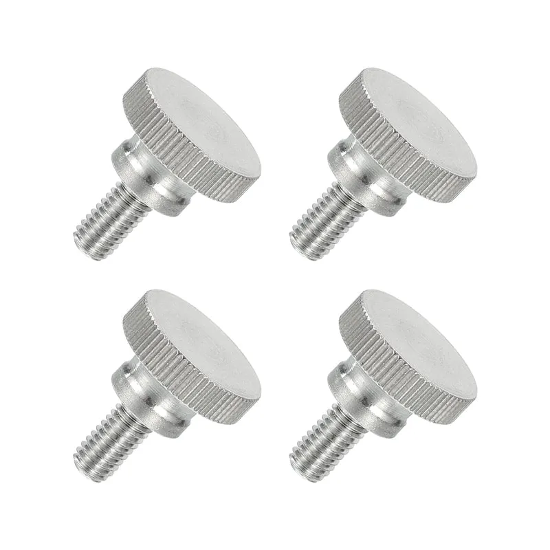 4PCS M6 x 12mm Flat Knurled Head Thumb Screws for Household Appliances
