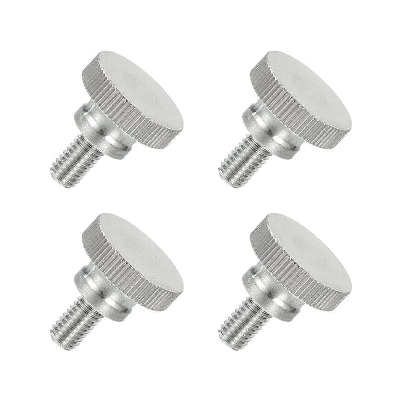 4 PCS M6 x 10mm Flat Knurled Head Thumb Screws for Household Appliances