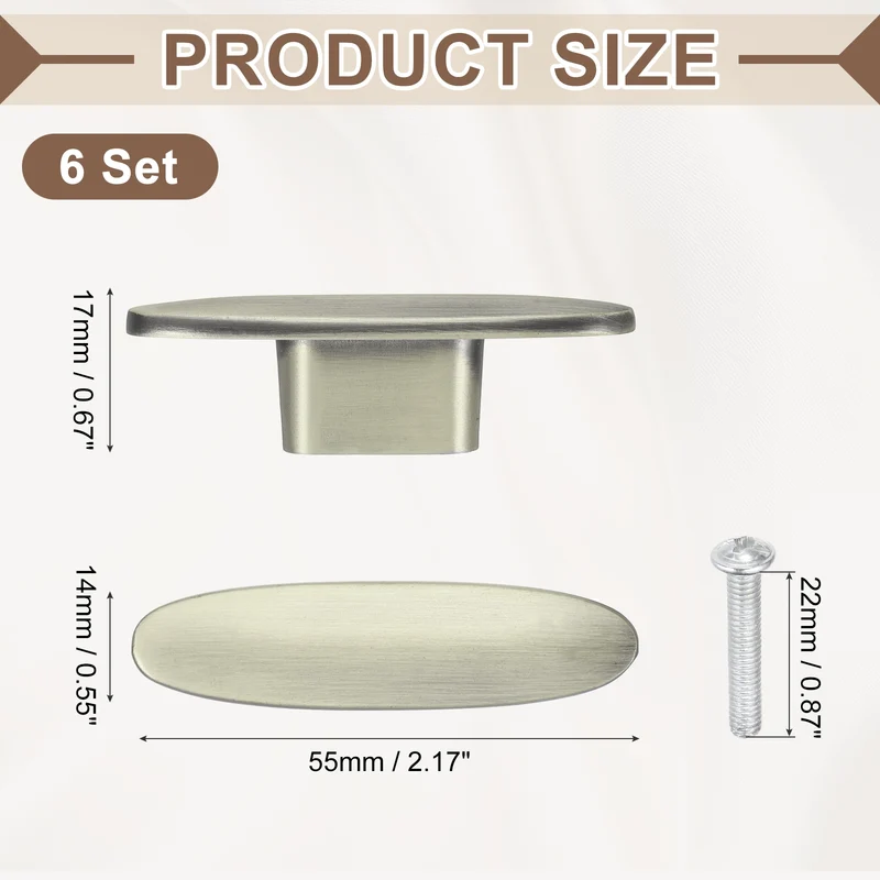 6Pcs Drawer Knobs, 2.2" Length Drawer Pulls Bar Modern Handle, Bronze