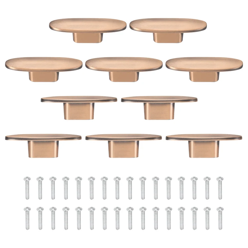 10Pcs Drawer Knobs, 2.2" Length Drawer Pulls Bar Modern Handle, Copper