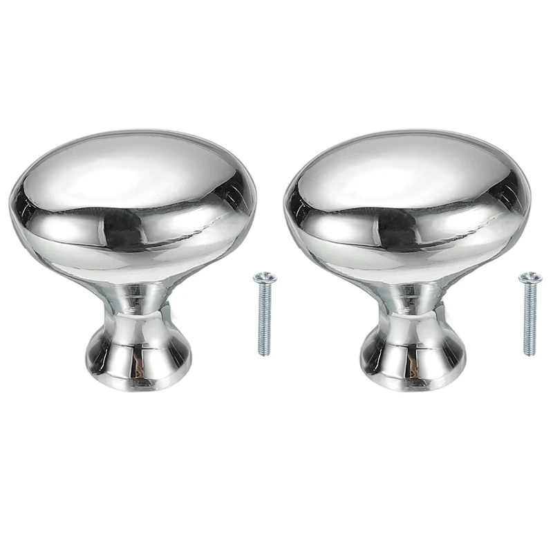 2Pcs Cabinet Knobs 1 Inch Oval Dresser Knobs Cabinet Handles Silver