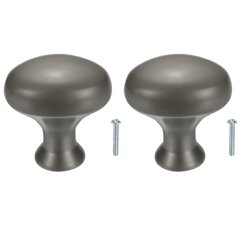 2Pcs Cabinet Knobs 1 Inch Oval Dresser Knobs Cabinet Handles Grey
