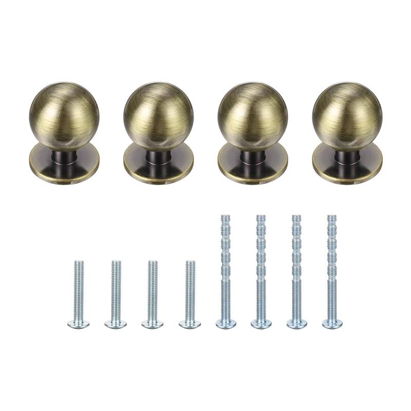 4Pcs 15/16" (24mm) Aluminum Round Cabinet Dresser Knobs Champagne Bronze