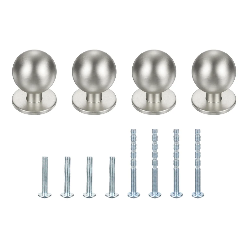 4Pcs 15/16" (24mm) Aluminum Round Cabinet Dresser Knobs Brushed Satin Nickel