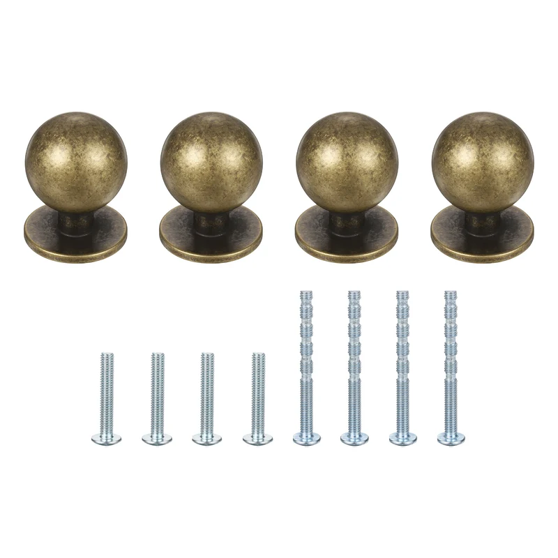 4Pcs 15/16" (24mm) Aluminum Round Cabinet Dresser Knobs Bronze
