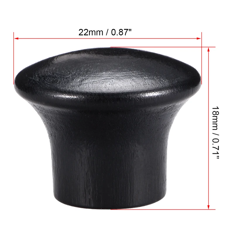 Cabinet Round Pull Knobs 22mm Dia Furniture Bedroom Kitchen Black 12pcs