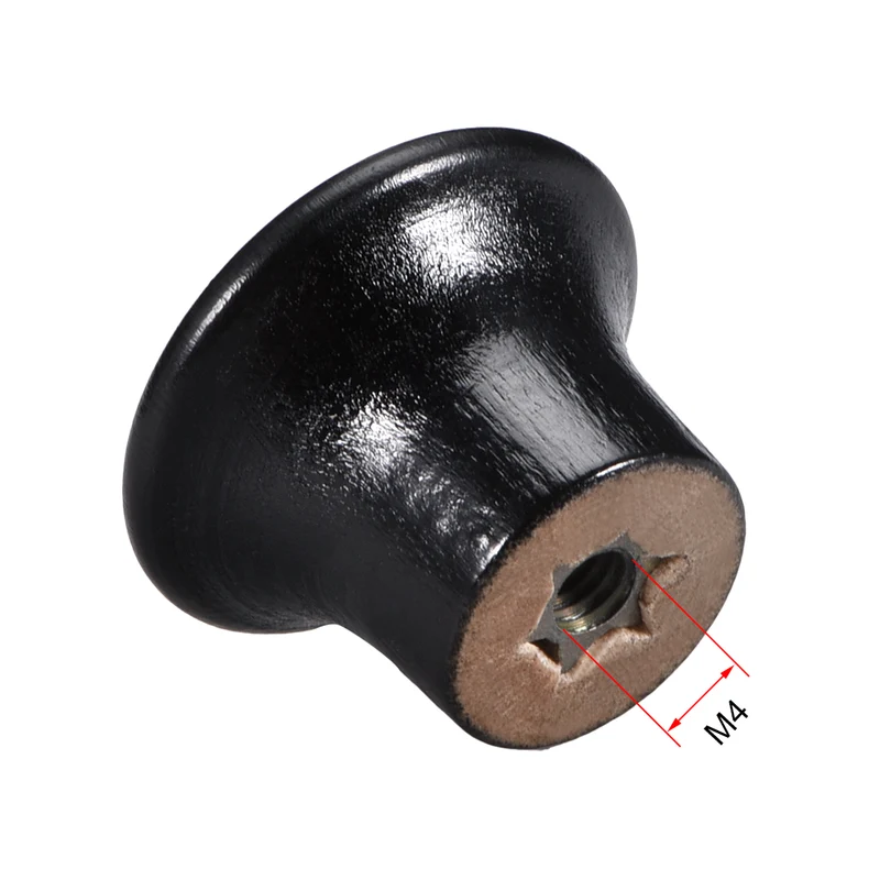 Cabinet Round Pull Knobs 22mm Dia Furniture Bedroom Kitchen Black 12pcs