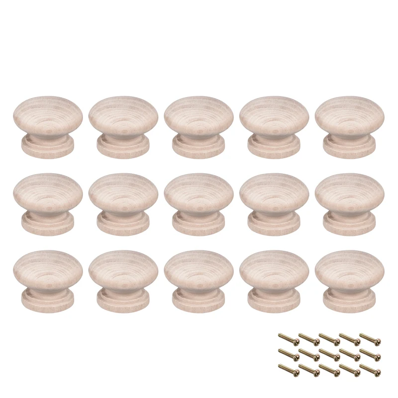 Round Pull Knob Handle 33mm Dia Traditional Cabinet Furniture Drawer 15pcs