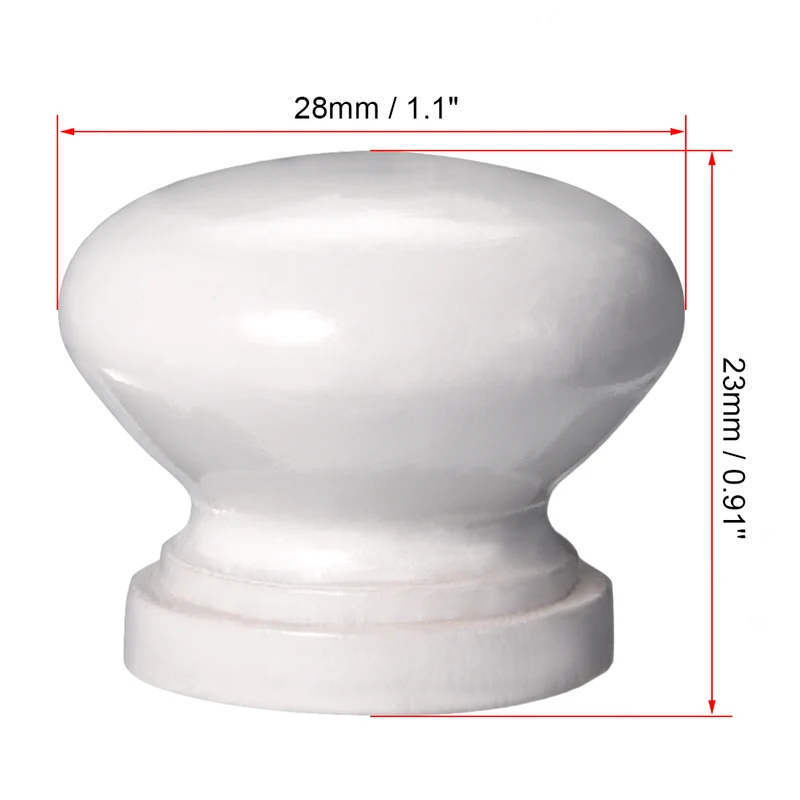 Round Pull Knob Handle 28mm Dia Cabinet Furniture Bedroom Kitchen White 5pack