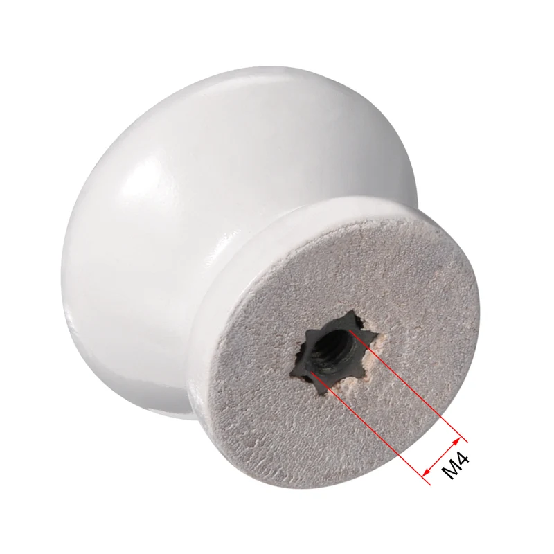 Round Pull Knob Handle 28mm Dia Cabinet Furniture Bedroom Kitchen White 5pack