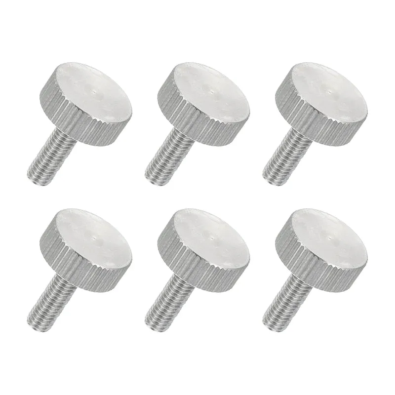 6 PCS M5 x 16mm Flat Knurled Head Thumb Screws for Industry