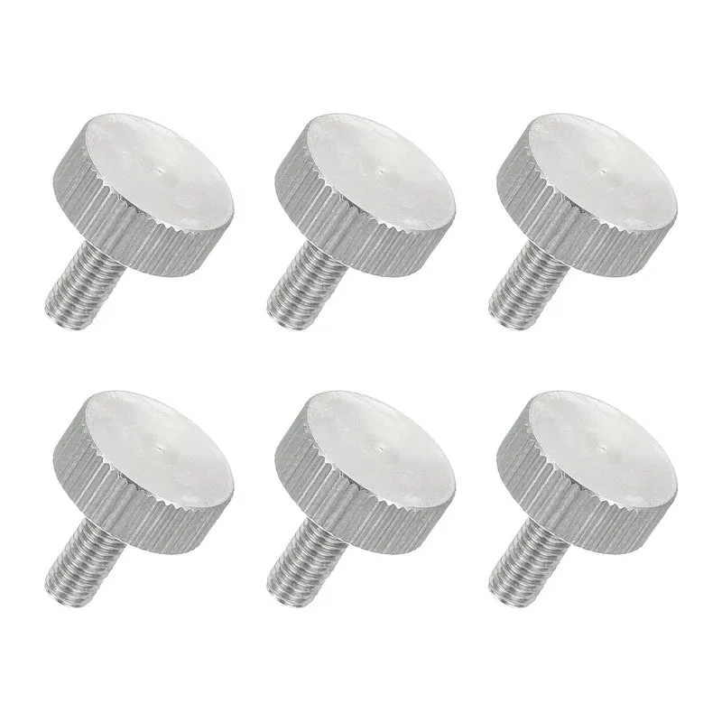 6 PCS M5 x 12mm Flat Knurled Head Thumb Screws for Industry