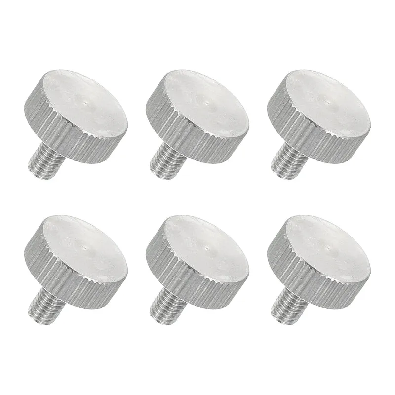 6 PCS M5 x 10mm Flat Knurled Head Thumb Screws for Industry