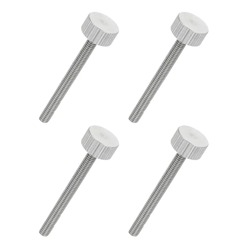 4Pcs M4 x 40mm Flat Knurled Head Thumb Screws for Industry