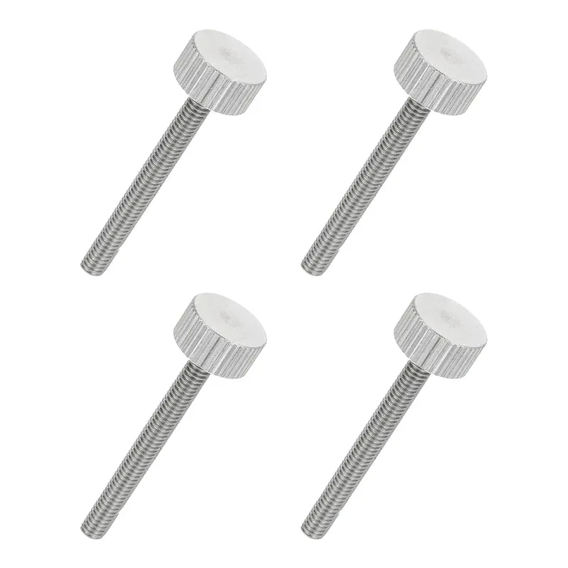 4 PCS M4 x 35mm Flat Knurled Head Thumb Screws for Industry