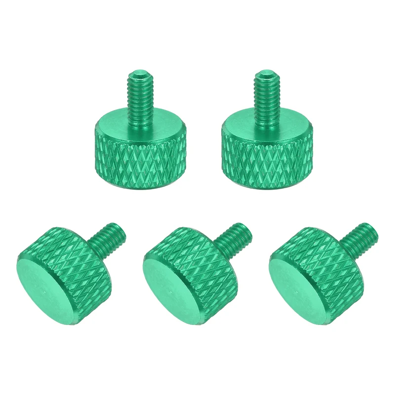5Pcs M3x6mm Flat Head Knurled Thumb Screws for Graphics Card Army Green