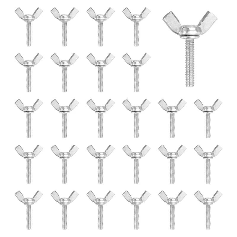 40 Pcs M4x20mm Wing Butterfly Screw Bolts, Carbon Steel Zinc Plated Wing Bolt