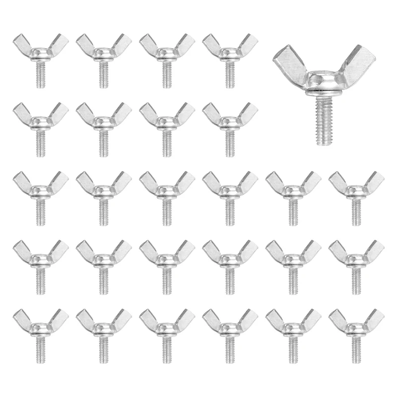 40 Pcs M4x10mm Wing Butterfly Screw Bolts, Carbon Steel Zinc Plated Wing Bolt