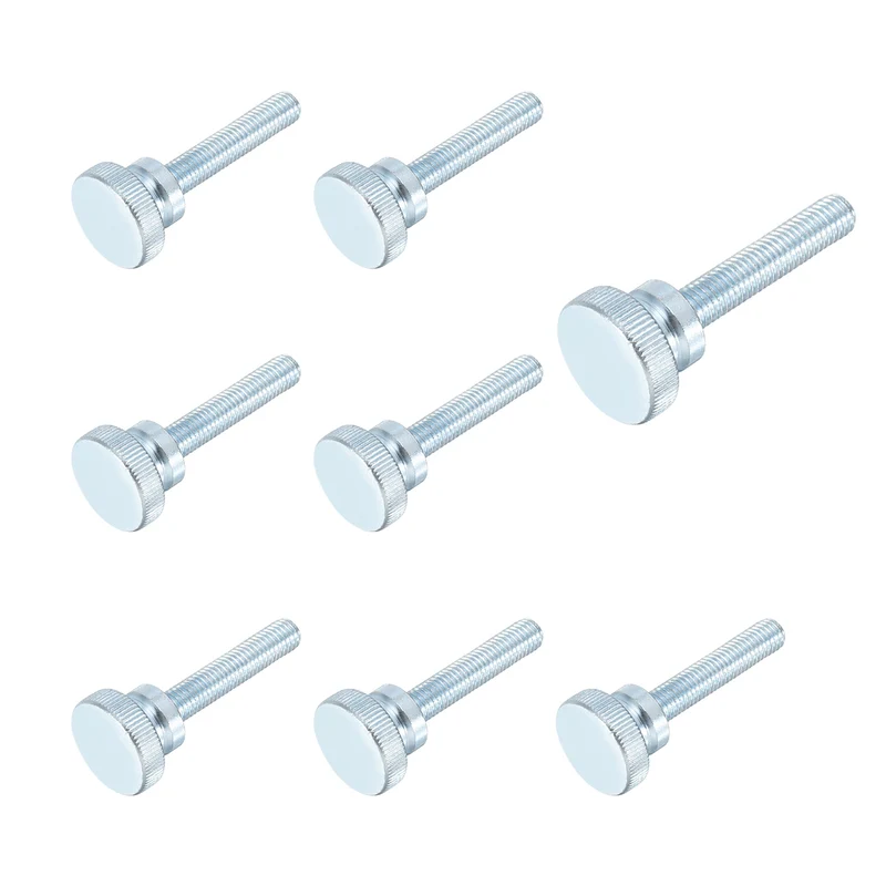 8 Pcs M10x50mm Zinc Plated Flat Knurled Fully Threaded Thumb Screws