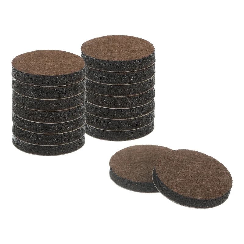 Furniture Sliders, 16Pcs 1.25" - Self Adhesive Felt Furniture Pads (Brown)