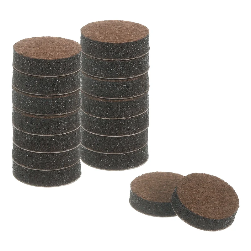 Furniture Sliders, 16Pcs 0.75" - Self Adhesive Felt Furniture Pads (Brown)
