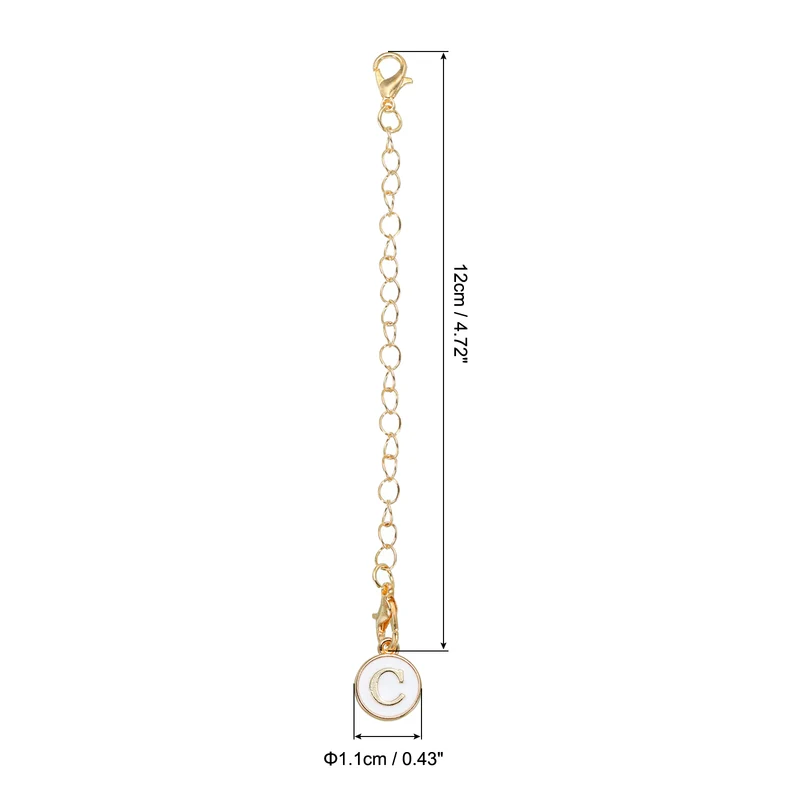 Letter Charm Accessories for Stanley Tumbler Cup Round Letter C White