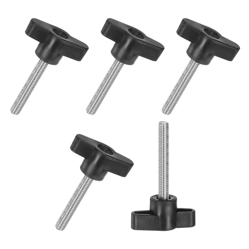 5-Pack Thumb Screws, M6x35mm Tee Wing Knobs, 304 Stainless Steel T Handles Knob
