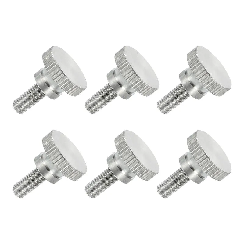 6 PCS M5 x 12mm Flat Knurled Head Thumb Screws for Household Appliances