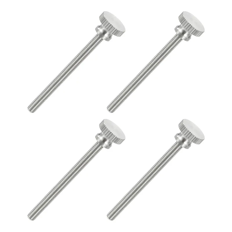 4 PCS M4 x 48mm Flat Knurled Head Thumb Screws for Household Appliances