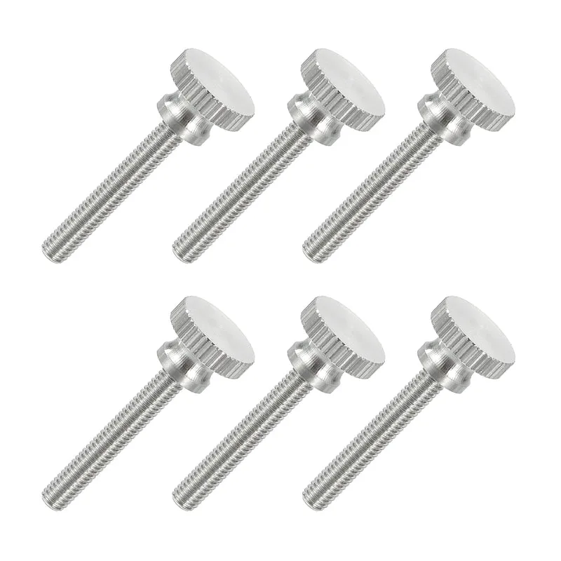 6 PCS M4 x 25mm Flat Knurled Head Thumb Screws for Household Appliances