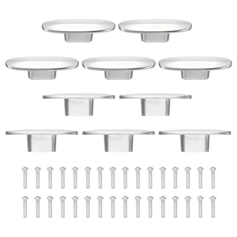 10Pcs Drawer Knobs, 2.2" Length Drawer Pulls Bar Modern Handle, Silver