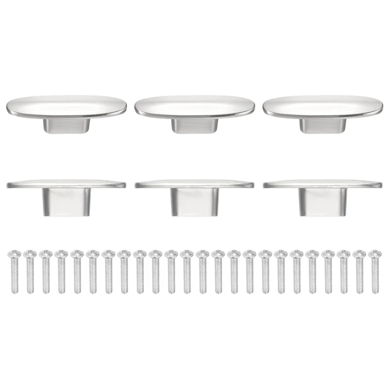6Pcs Drawer Knobs, 2.2" Length Drawer Pulls Bar Modern Handle, Silver