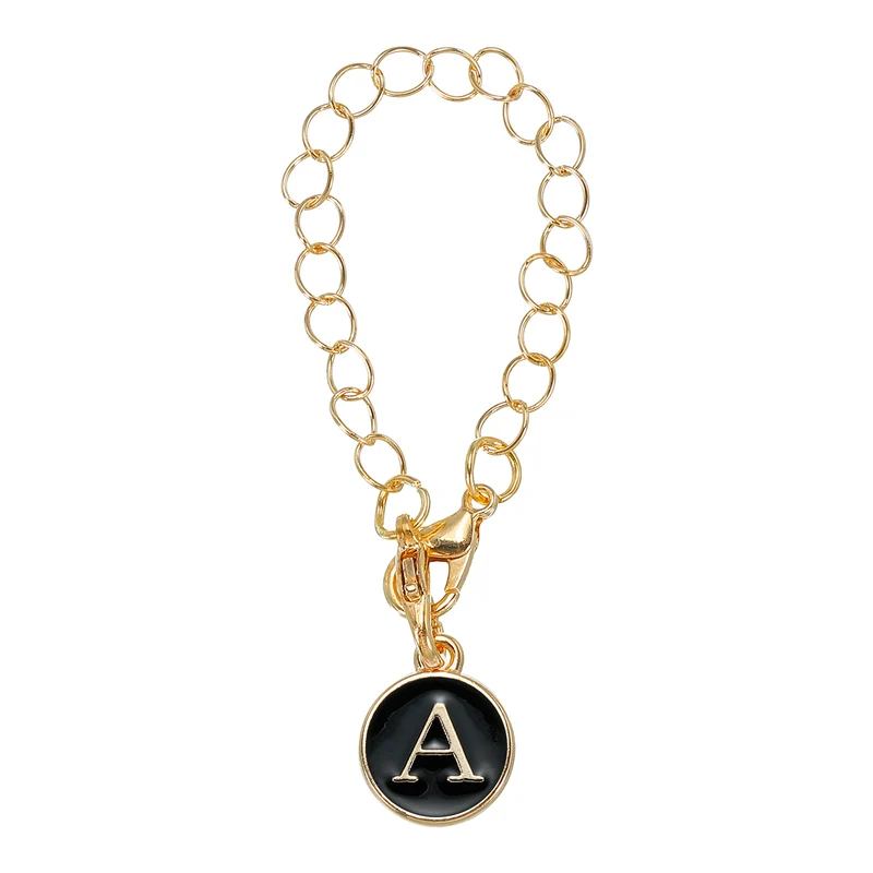 Letter Charm Accessories for Stanley Tumbler Cup Round Letter A Black