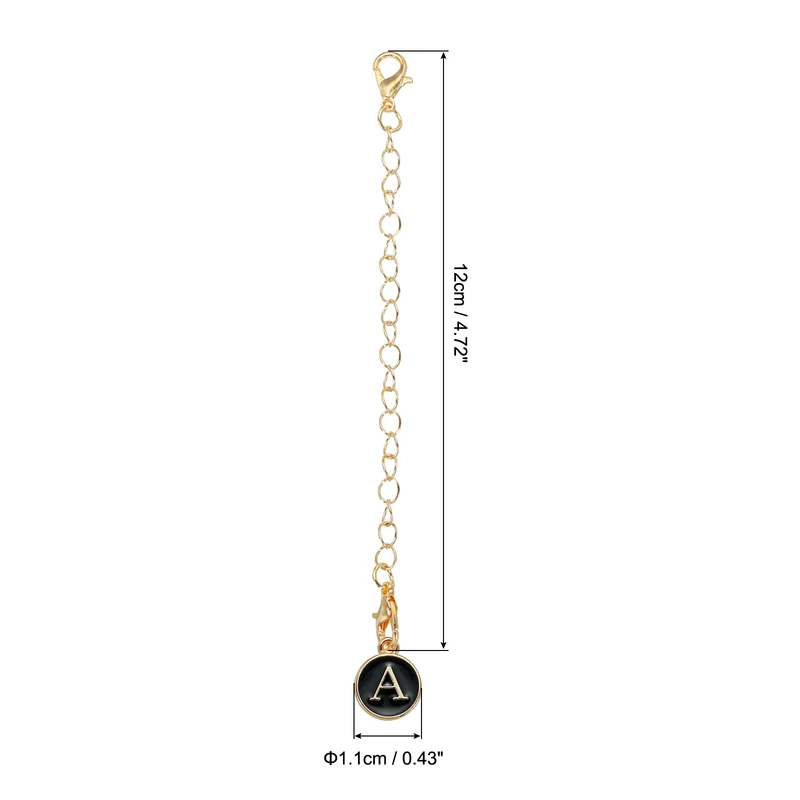 Letter Charm Accessories for Stanley Tumbler Cup Round Letter A Black