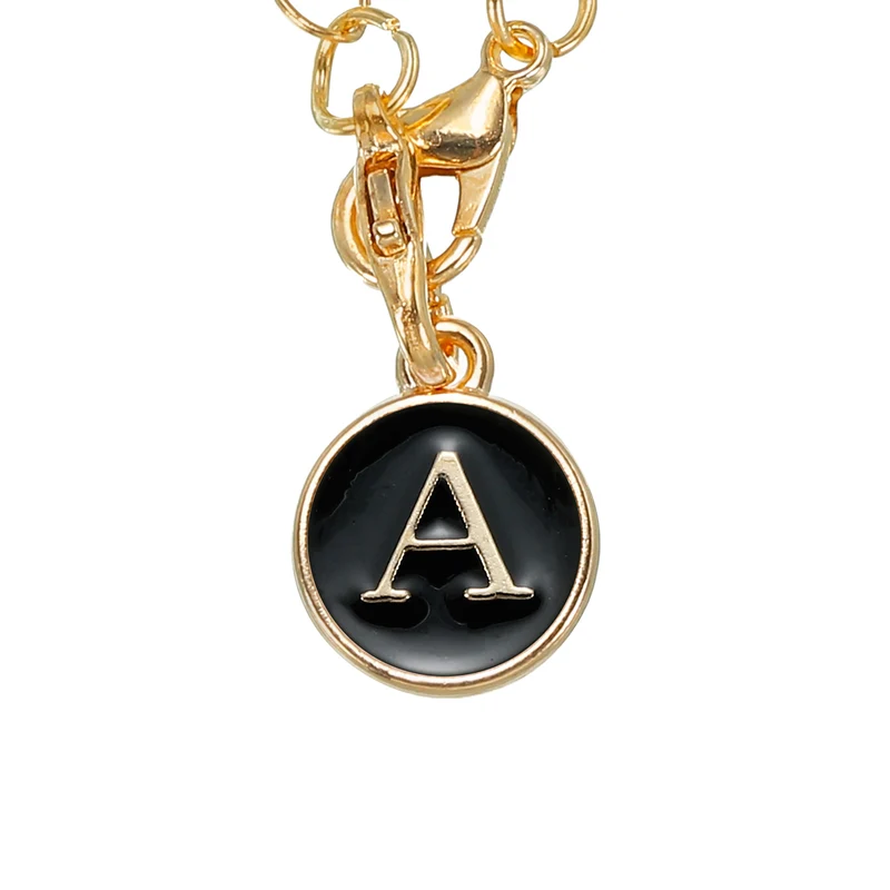 Letter Charm Accessories for Stanley Tumbler Cup Round Letter A Black