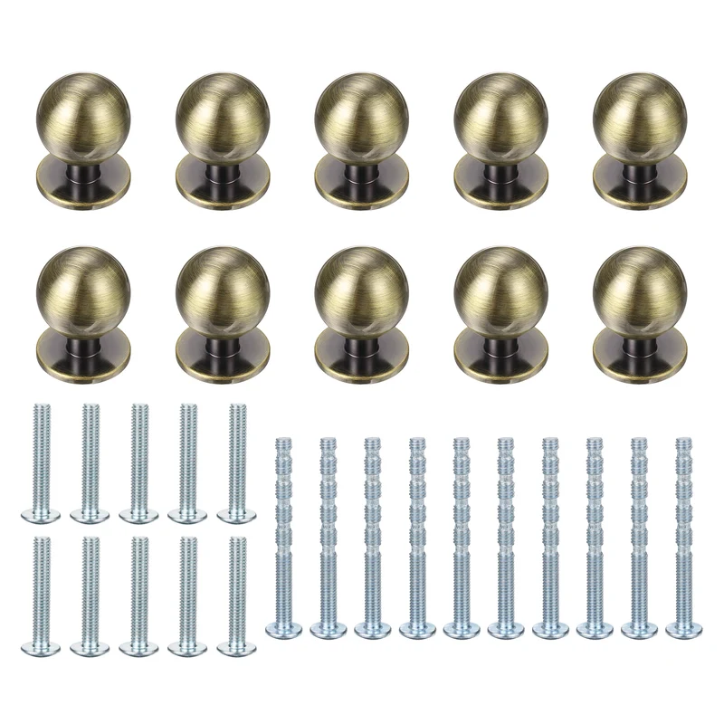 10Pcs 15/16" (24mm) Aluminum Round Cabinet Dresser Knobs Champagne Bronze